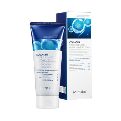 Дълбоко почистваща пяна с колаген FARMSTAY Collagen Water Full Moist Deep Cleansing Foam 180ml