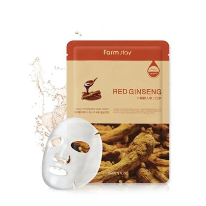 Подхранваща маска с червен женшен за стегната и сияйна кожа Farmstay Visible Difference Mask Pack Red Ginseng 23 ml
