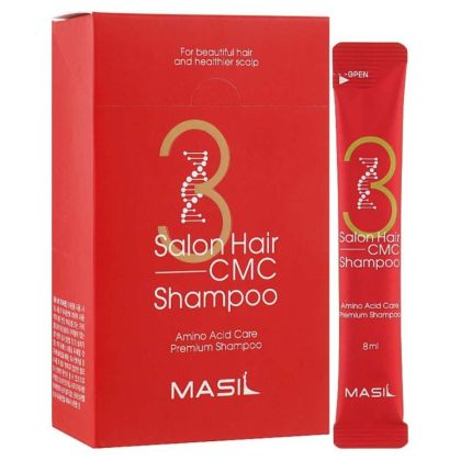 Възстановяващ шампоан с аминокиселини за увредена коса  Masil 3 Salon Hair CMC Shampoo 8 ml