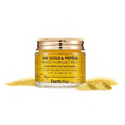 Луксозен крем-ампула  FarmStay 24K Gold & Peptide Perfect Ampoule Cream 80ml