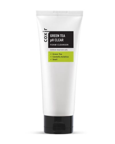 Подхранваща и нежна пяна за измиване Coxir Green Tea pH Clear Foam Cleanser 150ml