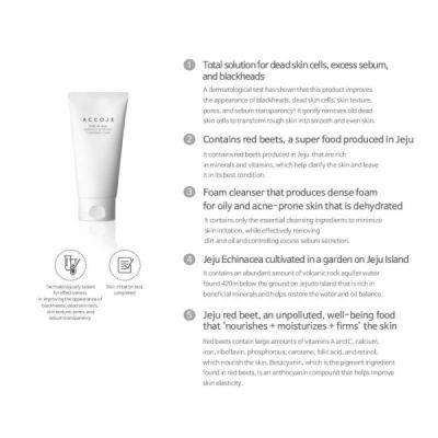Почистваща пяна ACCOJE Vital in Jeju Purifying Peeling Cleansing Foam -150 ml.