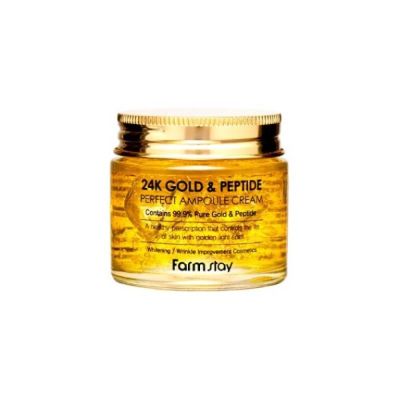 Луксозен крем-ампула  FarmStay 24K Gold & Peptide Perfect Ampoule Cream 80ml
