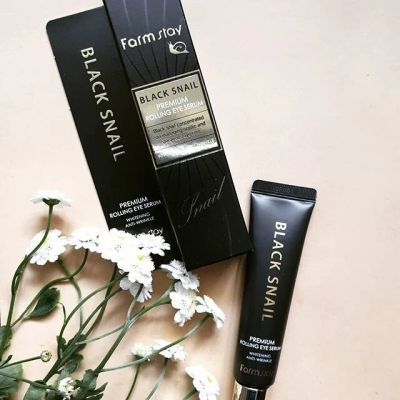 Околоочен серум с ролер и охлювена слуз Farmstay Black Snail Premium Rolling Eye Serum 25 ml