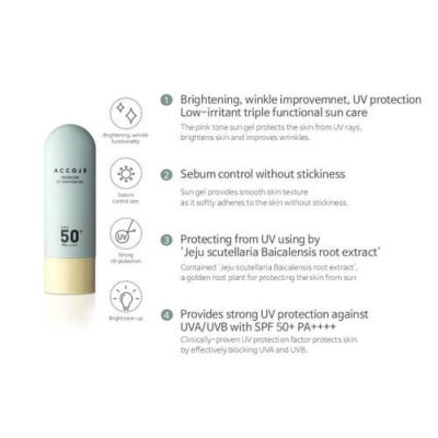 Матиращ слънцезащитен гел за лице Accoje Protective No Sebum Sun Gel SPF50+ PA++++ 50 ml