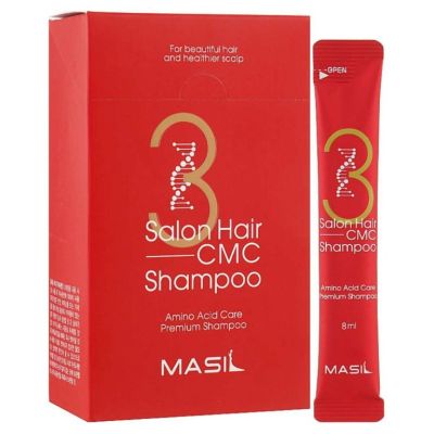 Възстановяващ шампоан с аминокиселини за увредена коса  Masil 3 Salon Hair CMC Shampoo 8 ml