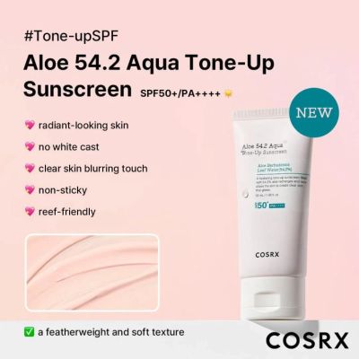Хидратиращ тониращ слънцезащитен крем с алое  COSRX Aloe 54.2 Aqua Tone-Up Sunscreen SPF50+ PA++++ 50 ml