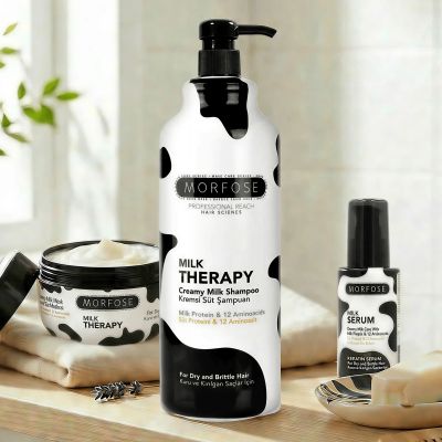 Възстановяващ серум с кератин за суха и увредена коса  Morfose Milk Therapy Keratin Hair Serum 100 ml